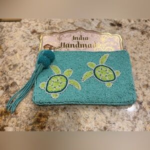 Handmade Beaded Travel Turtle Pouch